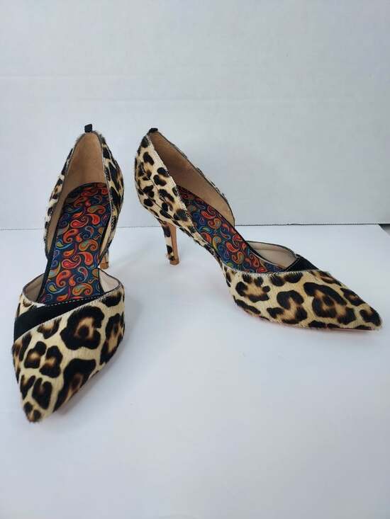 Boden Shoes - Boden Henrietta Courts US 5.5 Calf Hair Leopard Print Pointed Toe Stiletto Heels
